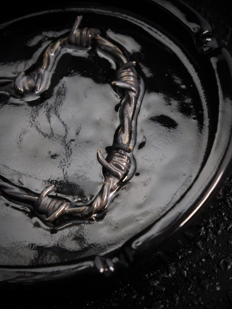 barbed wire heart ashtray