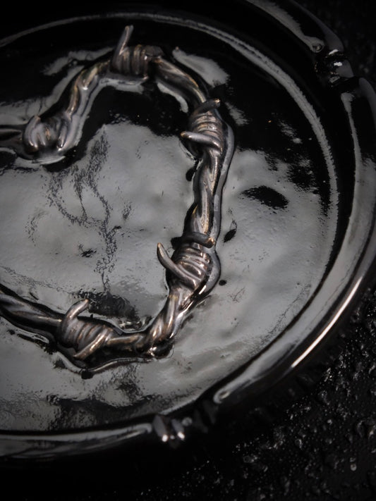 barbed wire heart ashtray